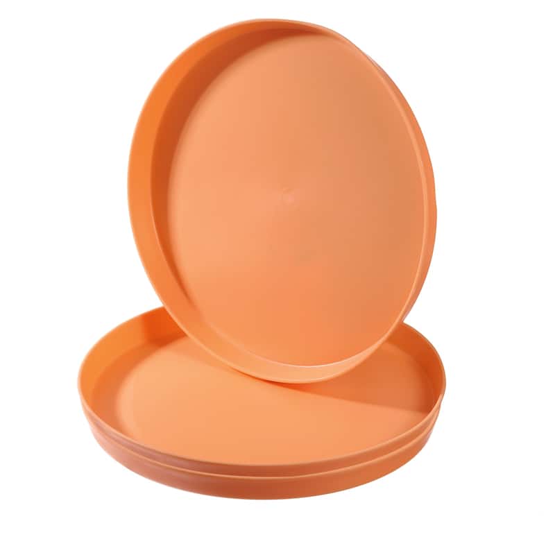 9" x 1" Round Restaurant Serving Trays, 3Pcs Food Service Tray, Orange