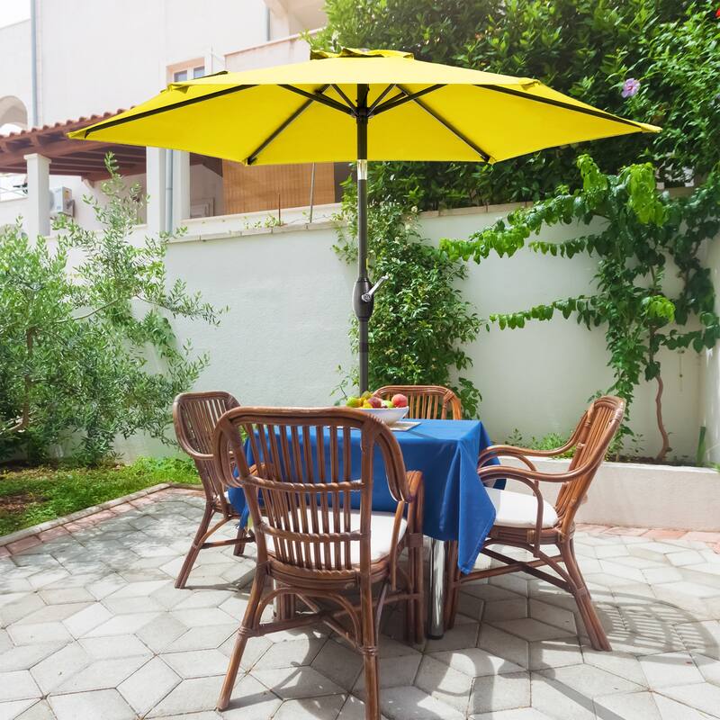 Bonosuki 7.5-foot Waterproof Sunshade Canopy Patio Umbrella - Yellow