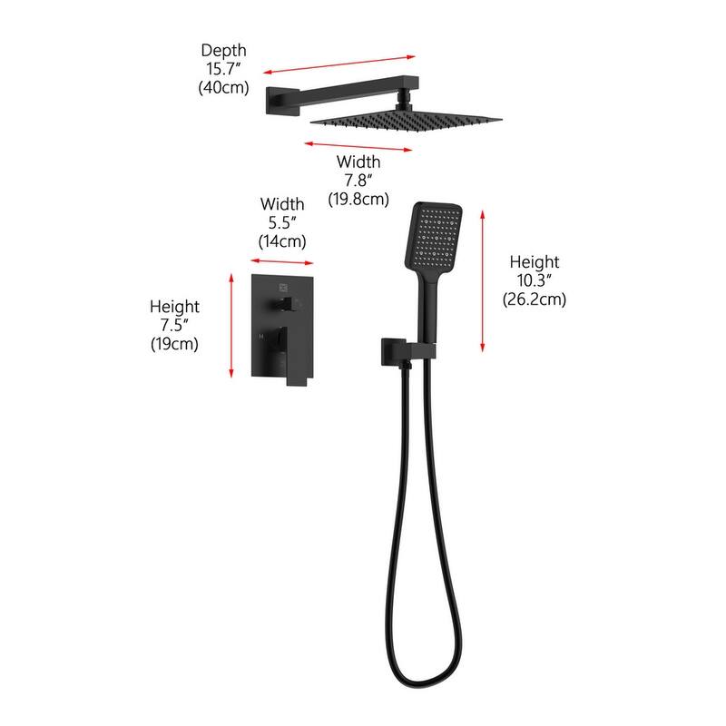 Elegant Lighting FAS-9003 Petar Shower Only Trim Package with 2.3 GPM