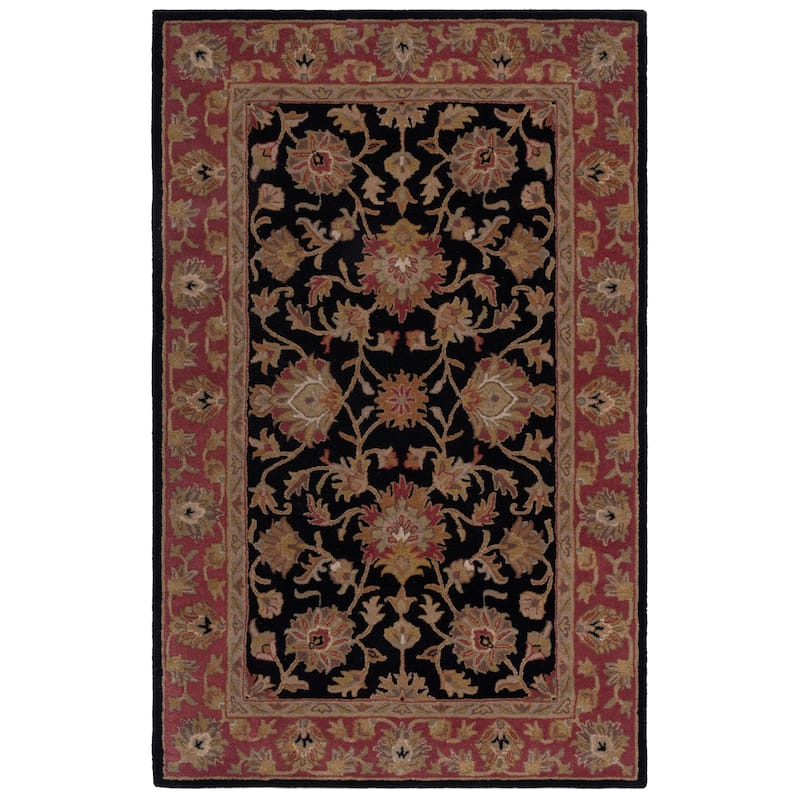 SAFAVIEH Handmade Heritage Burkhild Traditional Oriental Wool Rug - 6' x 9' - Black/Red