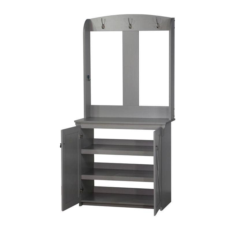 Hide 3 Tier Wood Frame Shoe Storage