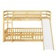preview thumbnail 13 of 58, Solid Pine Wood Bunk Bed,Versatile Floor Fence Bunk Bed with Door,Twin Over Twin Size