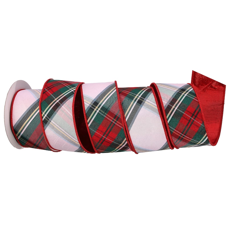 2.5X5Y Dupion Plaid With Metallic Edge Ribbion