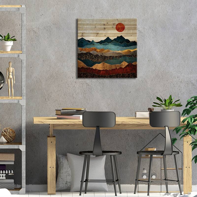 Amber Dusk Print On Wood by SpaceFrog Designs - Multi-Color