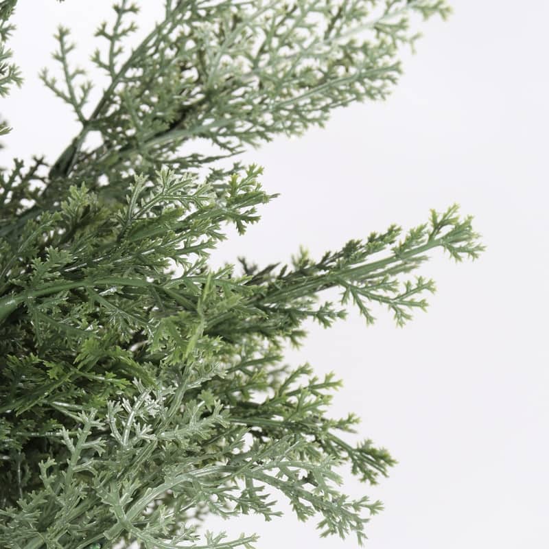 Black Plastic Pot Artificial Cypress Topiary - UV Resistant Fake Plant for Indoor & Outdoor Decor