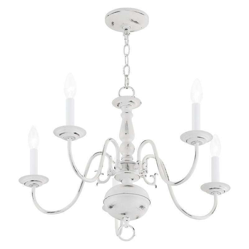 Livex Lighting 5-light Antique White Indoor Chandelier, 5005-60 - 24" DIA X 18" H