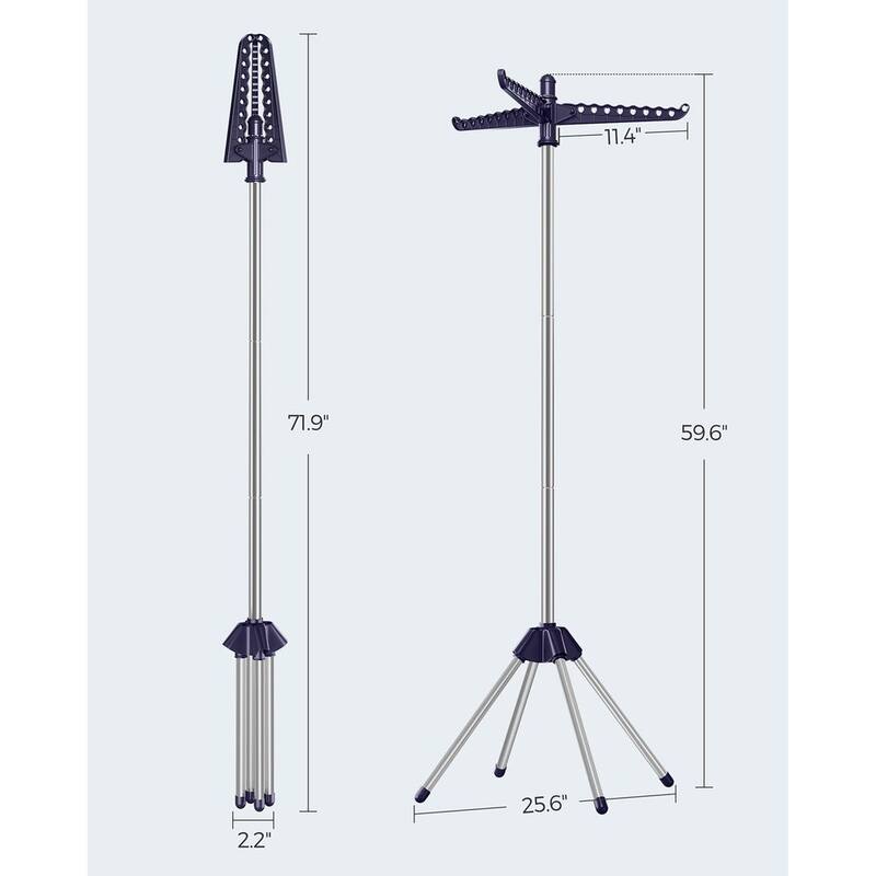 Stainless Steel Foldable Clothes Drying Rack with 360° Rotatable Arms Large Capacity and Space-Saving Design