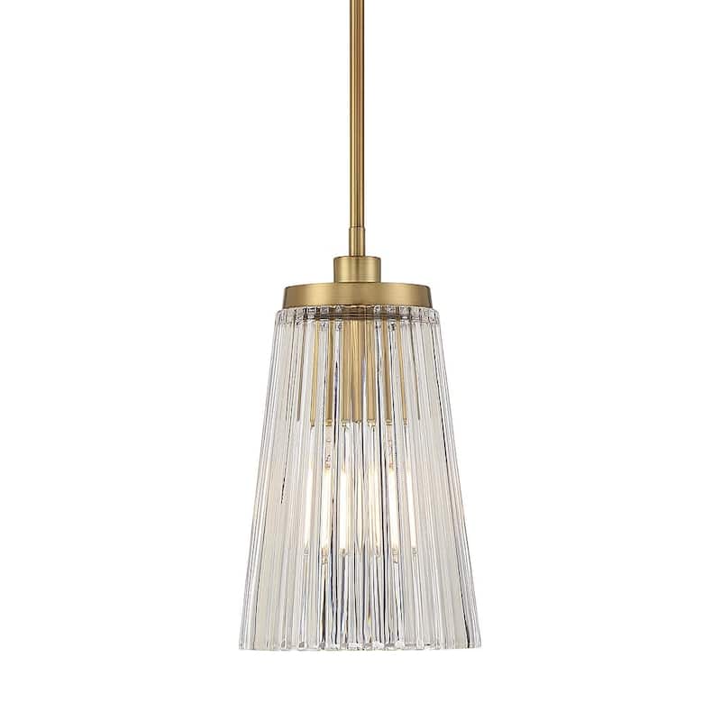 Savoy House 7-1742-1 Chantilly 8" Wide Mini Pendant - Warm Brass