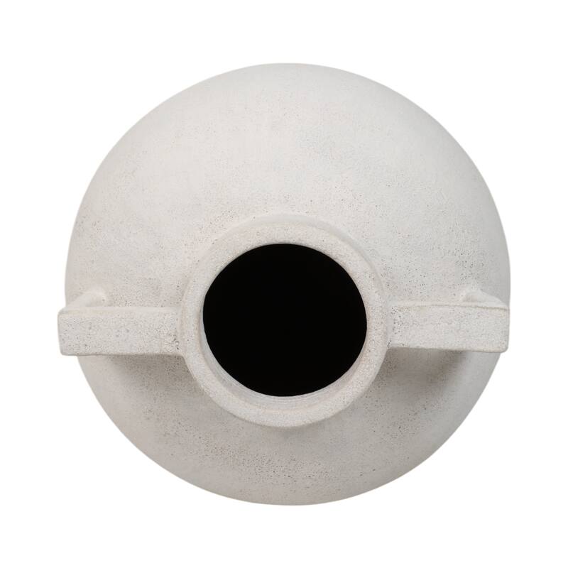 Ceramic Pointy Handles Flower Floor Vase - Ivory, 40"