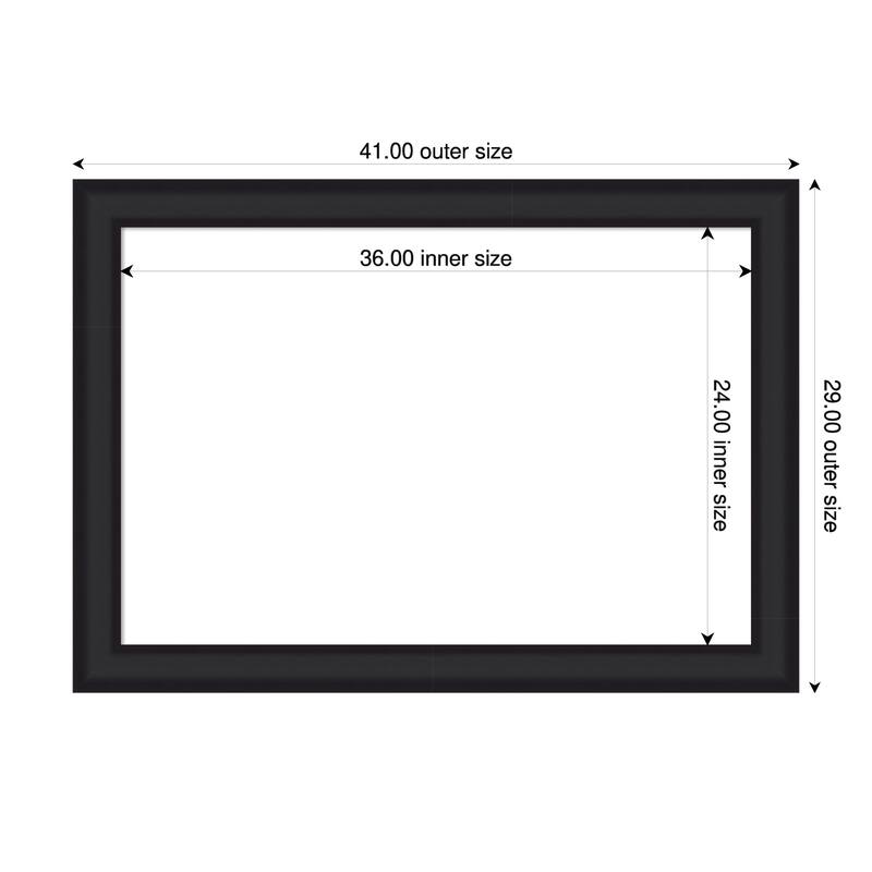 Oliver Framed Dry Erase Magnetic Board - 41 x 29 in - Oliver Black