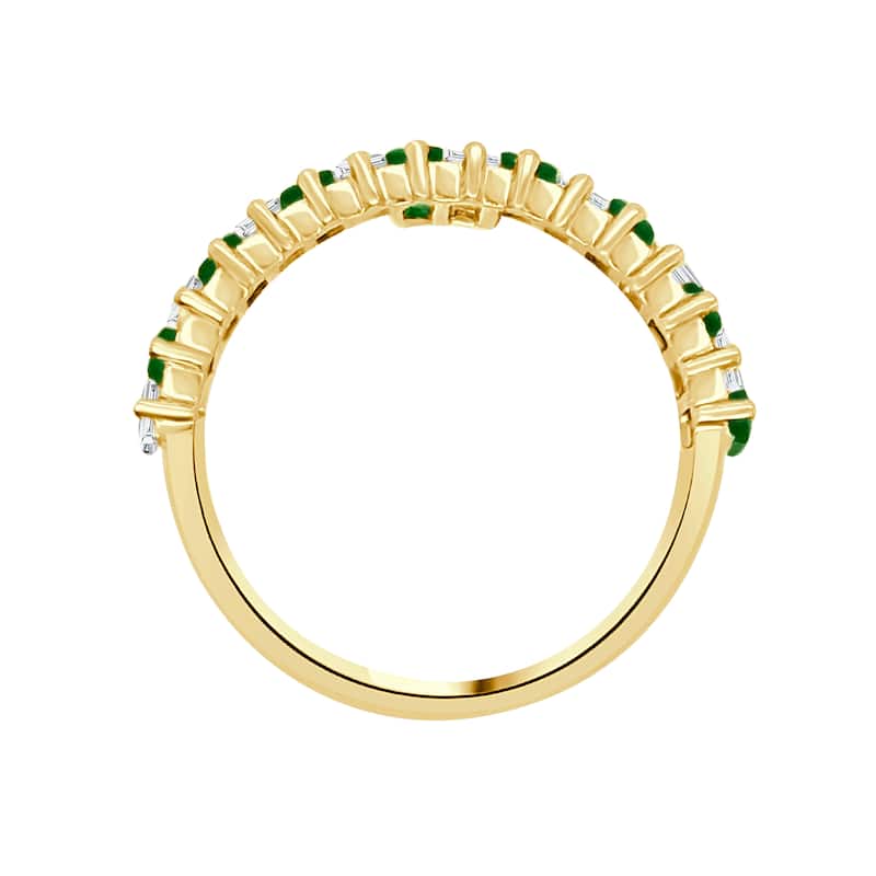 Auriya 14k Gold Lab Grown Emerald and Baguette Diamond Eternity Band 0.97 ct. tw. (F-G, VS)