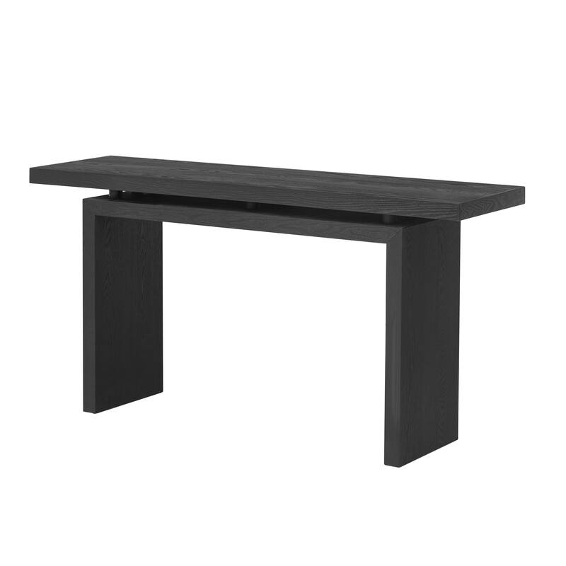 Uniquely Designed Ash Veneer Console Table, Modern Hallway Tables Rectangle Sofa Table Accent Table for Living Room