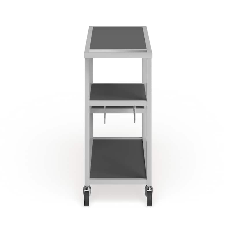 SEI Furniture Glenn White Metal Bar Cart