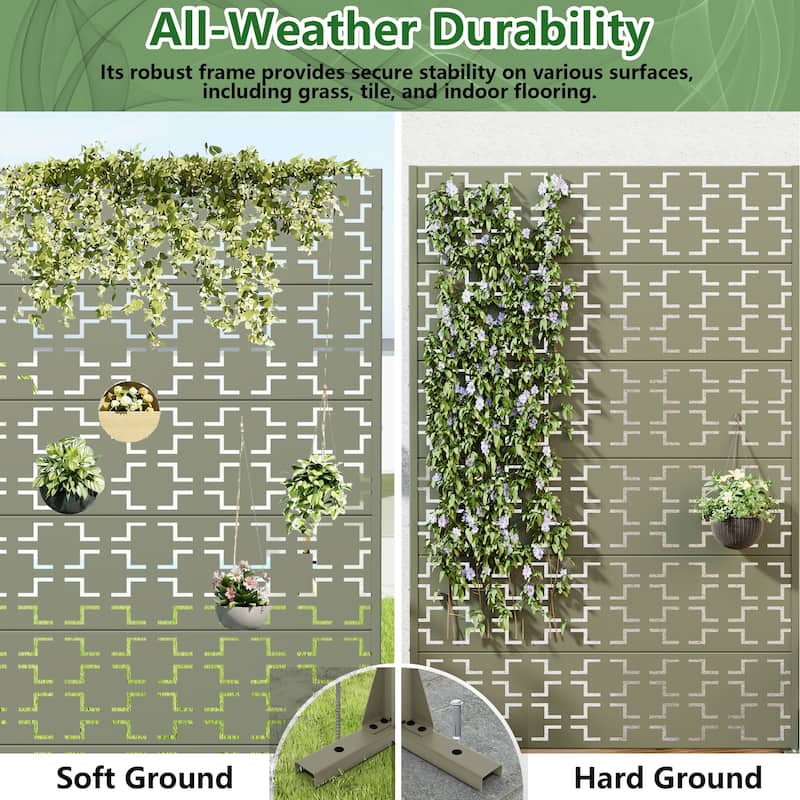 6 ft. H x 4 ft. Metal Privacy Screen Free Standing