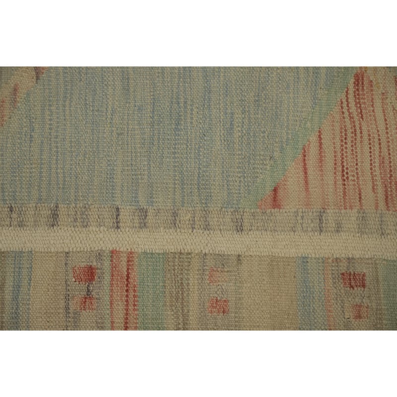 Hand Woven Oriental 100% Wool Carpet Southwestern Tribal Beige & Ivories Kilim Area Rug - 7' 2'' X 4' 10''