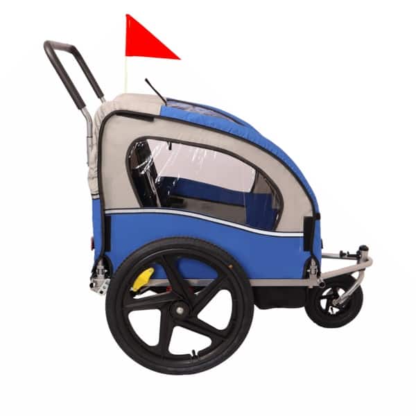 2-in-1 Double 2 Seat Bicycle Bike Trailer Jogger Stroller for Kids Children  Foldable Collapsible w/Pivot Front Wheel - Bed Bath & Beyond - 40347410