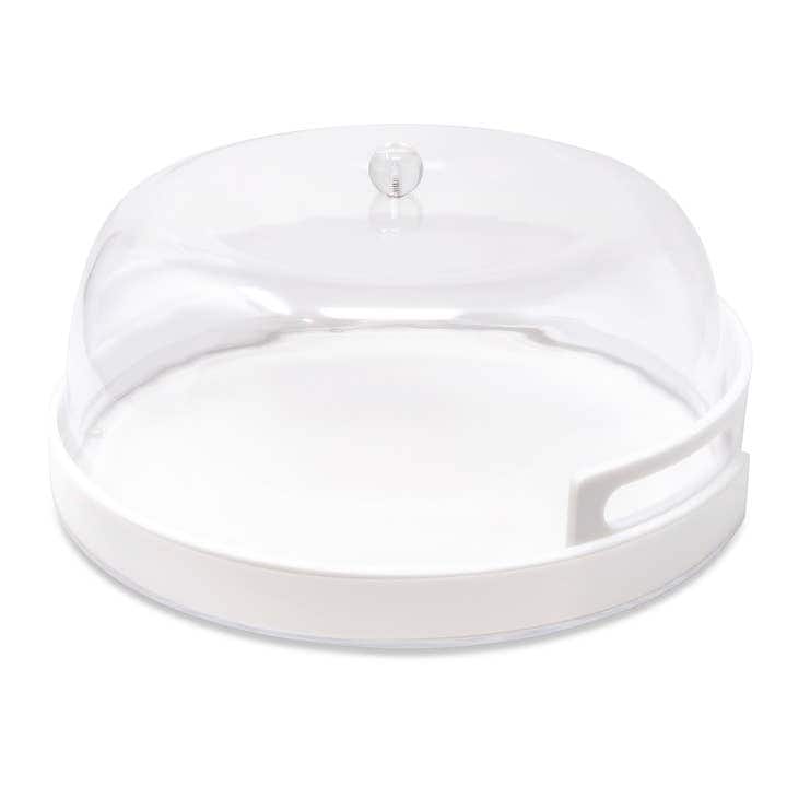 Acrylic Cake Dome with White Base, 13"D