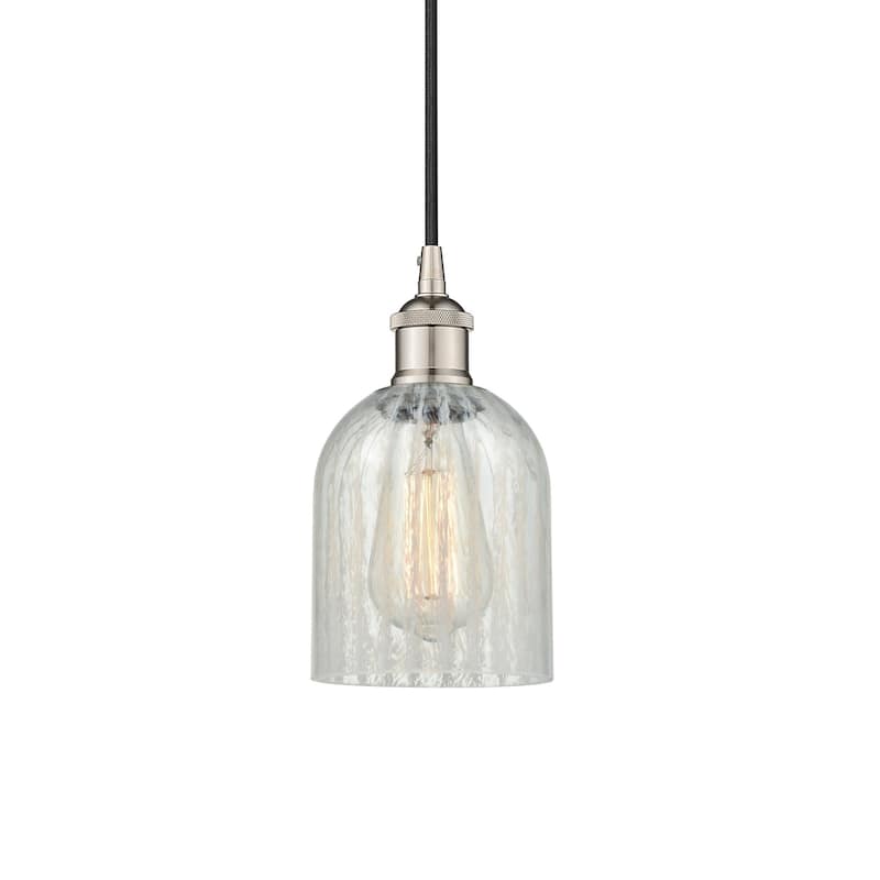 Innovations Lighting 616-1P-10-5 Caledonia Pendant Caledonia 5" Wide - Polished Nickel / Mouchette