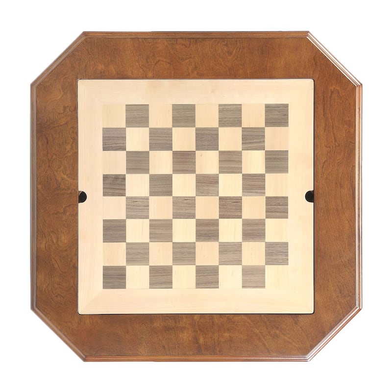2 Drawers Wooden Game Table with Reversible Game Tray in Black
