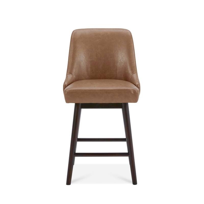 Spruce & Spring Hazel Upholstered Counter Height Swivel Barstool with Back