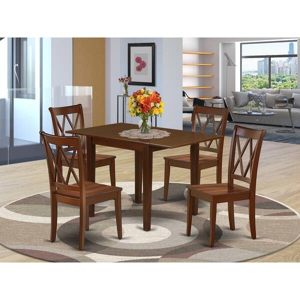 Rectangle Dining Table And Solid Wood Dining Chairs With Wooden Seat Number Of Chairs Option Overstock 32448470