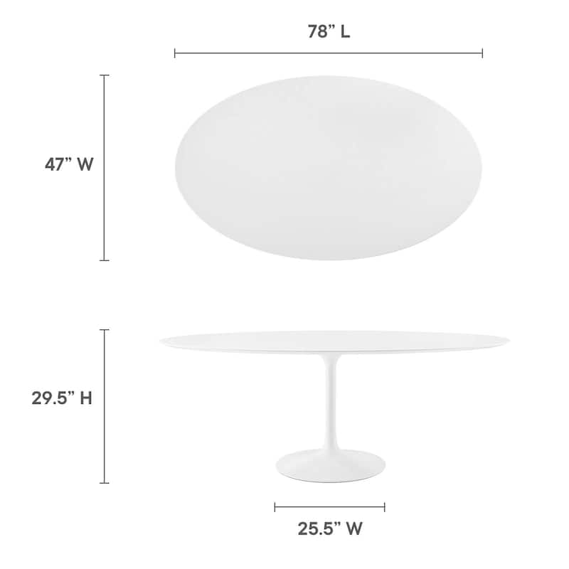 78" Oval Wood Top Dining Table