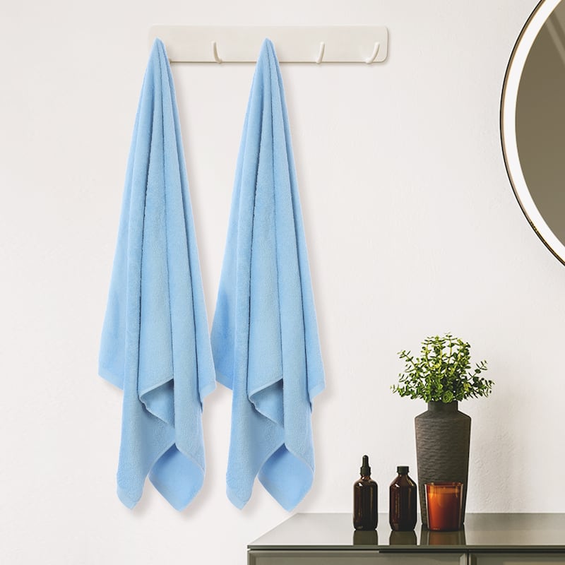 2 Pack Bath Towels, Quick Drying and Highly Absorbent Bath Towels Cotton Thick Towels for Bathroom 28" x 56"