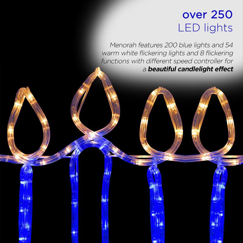 Alpine Corporation Hanukkah Decoration with Blue and White LED Lights