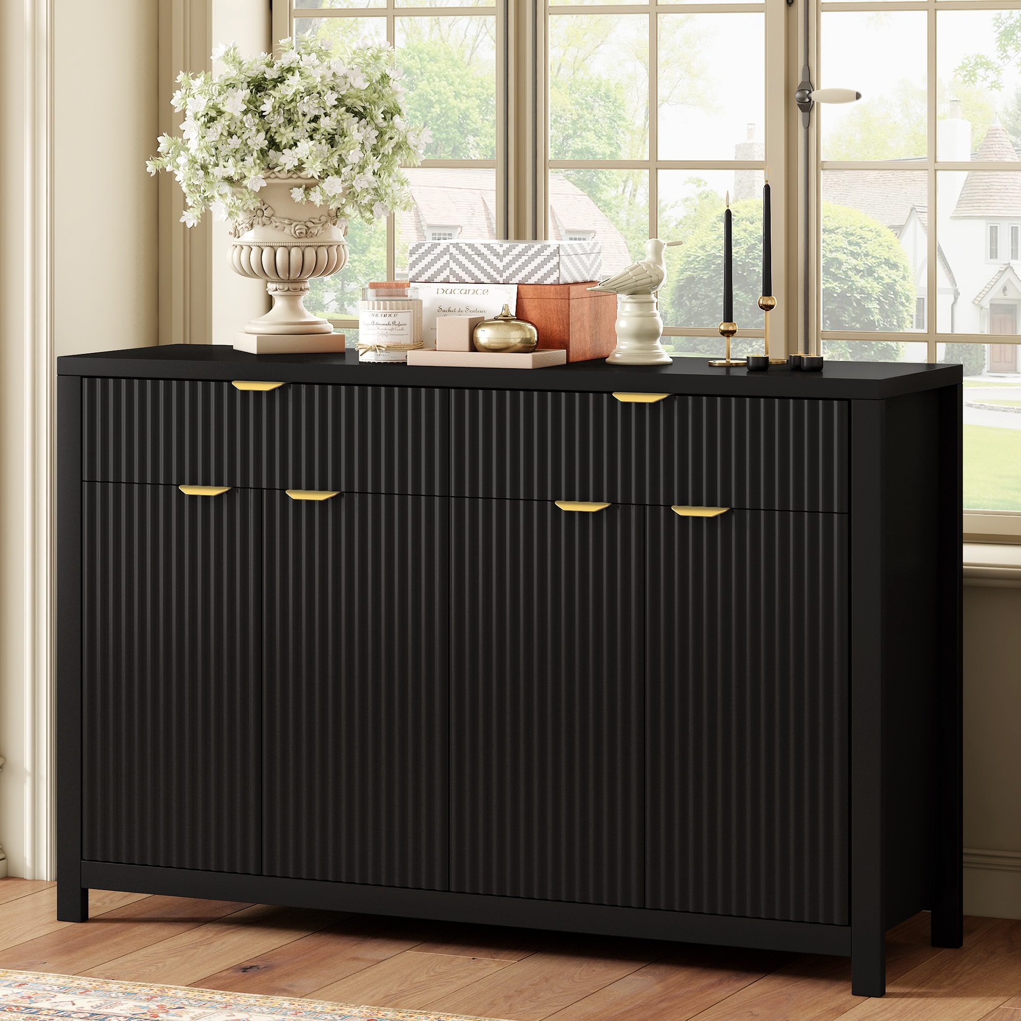 Modern Sideboard Cabinet with 2 Drawers and 4 Doors