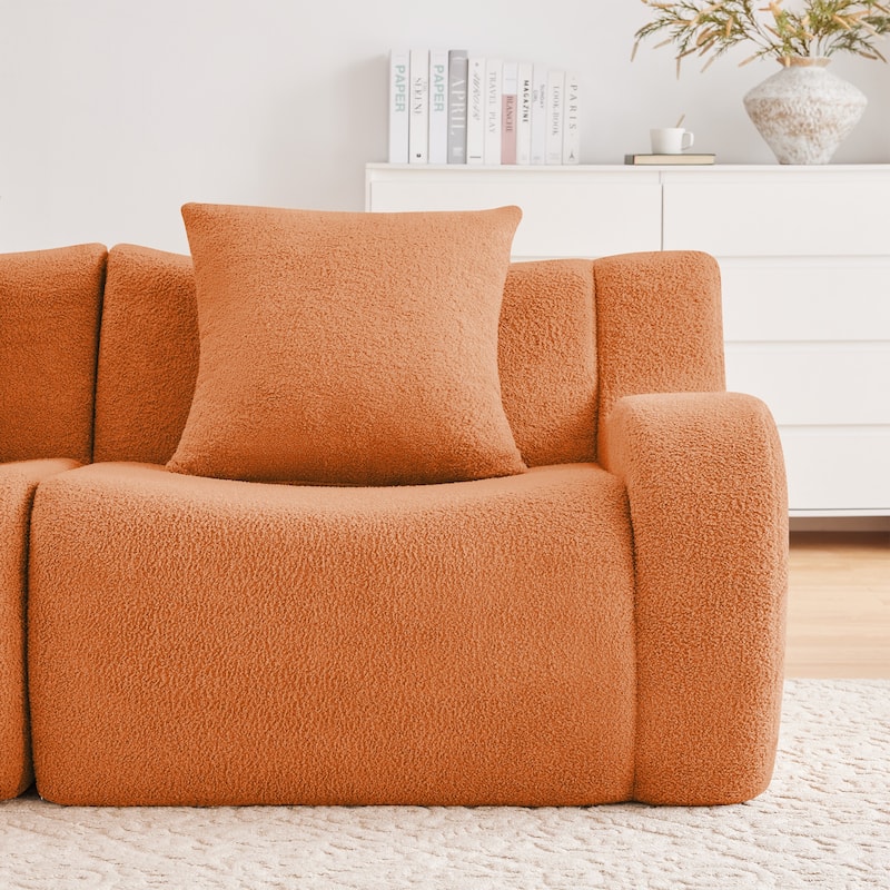GDF Studio - Fairford 3-Seat Modular Sofa With Curved Armrests & Non-Slip Base