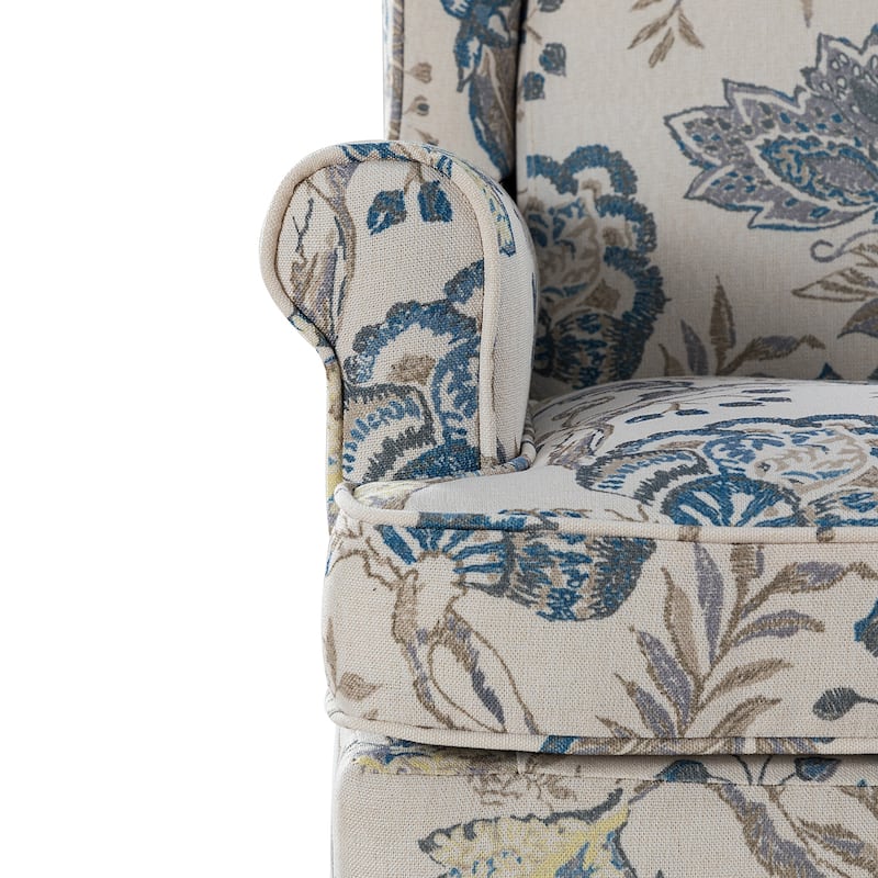 Epimethis Traditional Wingback Armchair with Foam-filled Seat and Turned Legs Set of 2 by HULALA HOME