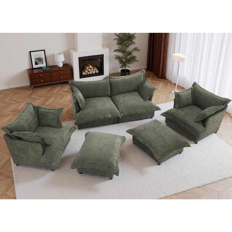 6-Piece Chenille Cloud Modular Living Room Set