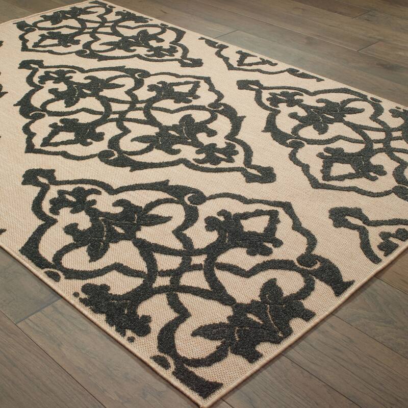 Style Haven Cara Mixed Pile Filigree Medallion Indoor-Outdoor Rug