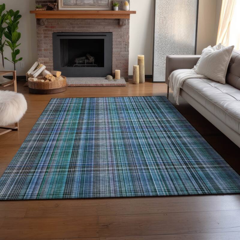 Premium Washable Super Soft Plaid Mayfield Rug