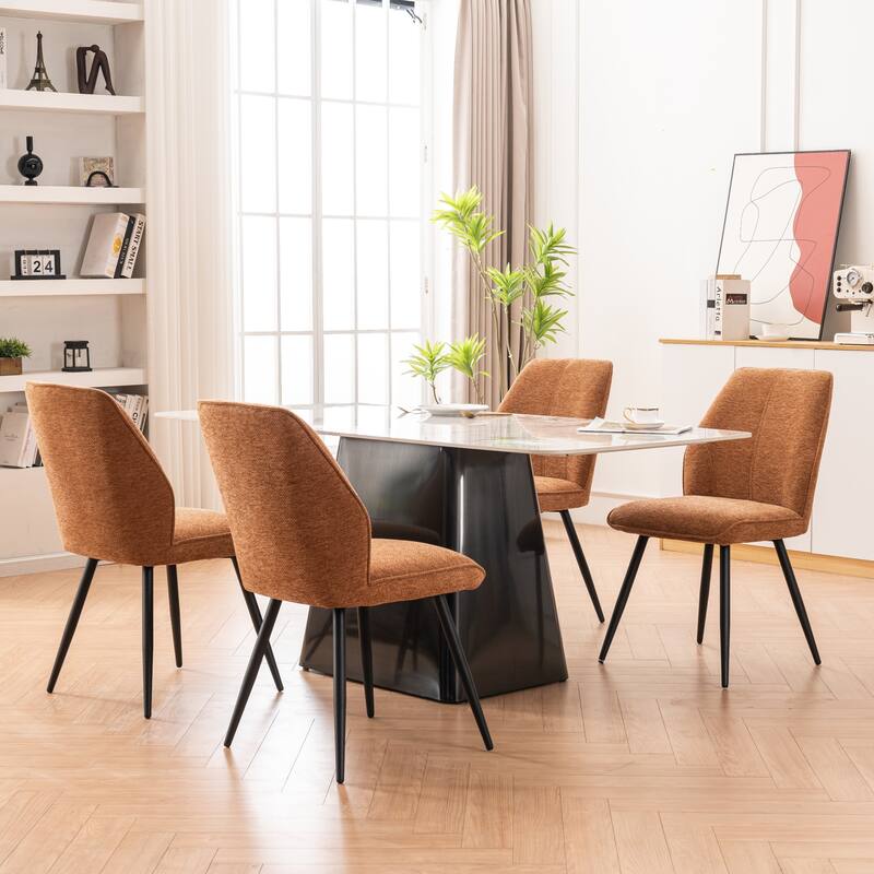 Set of 2 Modern Dining Chairs, Armless Upholstered Side Chairs