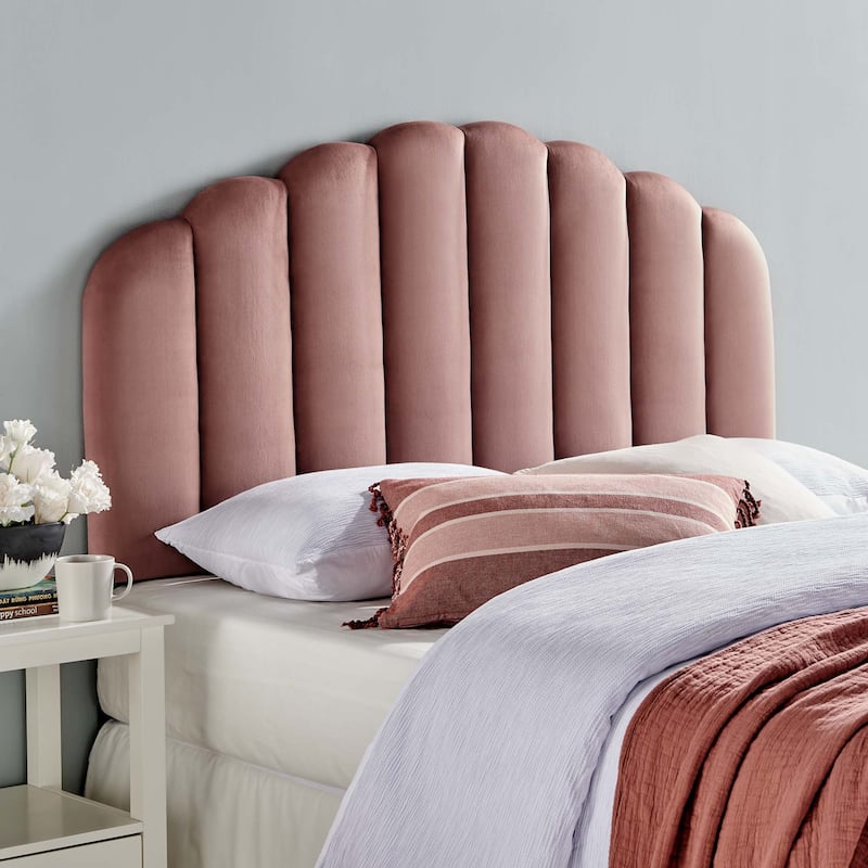 Veronique Full/Queen Performance Velvet Headboard - Dusty Rose