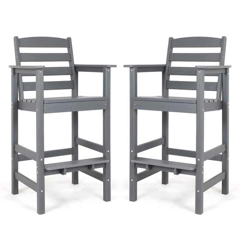 Vrakae Outdoor Adirondack Bar Stool Chairs (Set of 2)