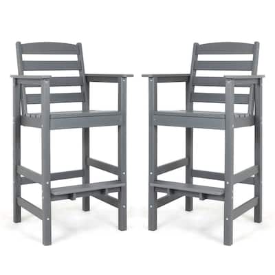Vrakae Outdoor Adirondack Bar Stool Chairs (Set of 2)