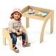 preview thumbnail 10 of 18, Costway Kids Desk and Chair Set Wooded Toddler Table and Chair Set - See Details Natural