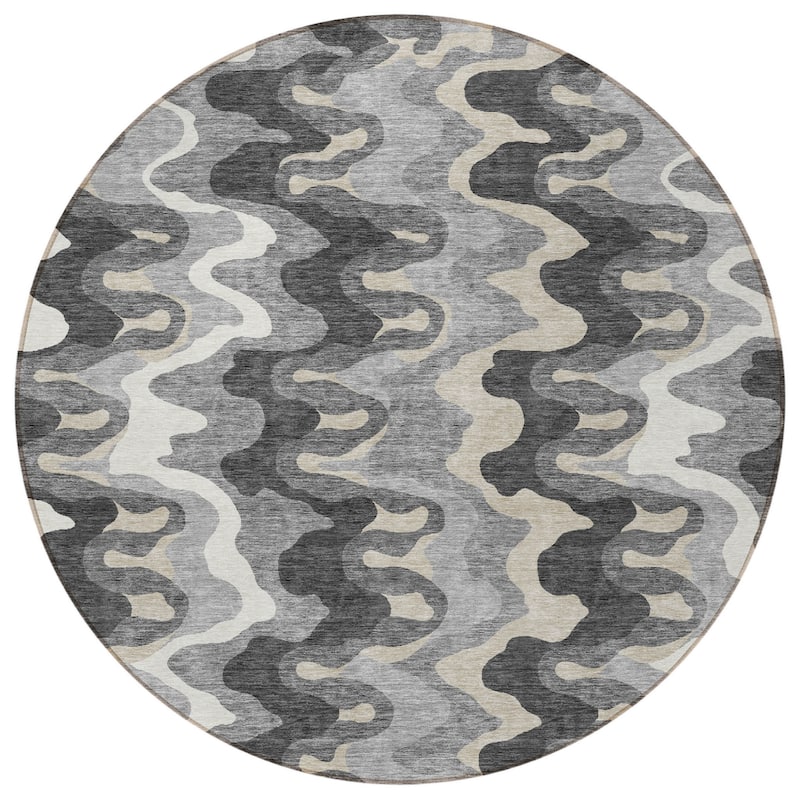 HomeRoots Abstract Transitional Rectangle Outdoor Rug