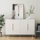 preview thumbnail 10 of 16, Black Modern Buffet Cabinet with Storage, Fluted Sideboard Large Buffet with Adjustable Shelves, Credenza, Accent Cabinet White