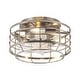 preview thumbnail 75 of 105, Caged Ceiling Fan with Light and Remote, 11.8–28 Inch Low Profile Fandelier, 6-Speed Quiet DC Motor, Black/Satin Nickel