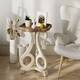 COZAYH Rustic Farmhouse Cottagecore Accent End Table - Flower - Concave Legs