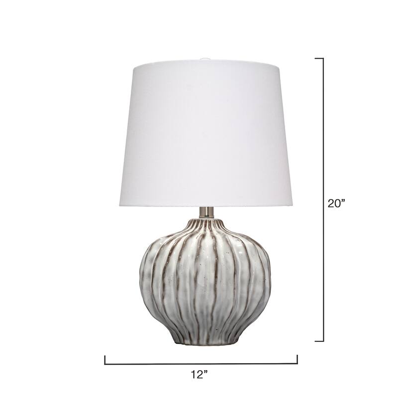 Alden Décor Harbor Ceramic Table Lamp with Linen Shade