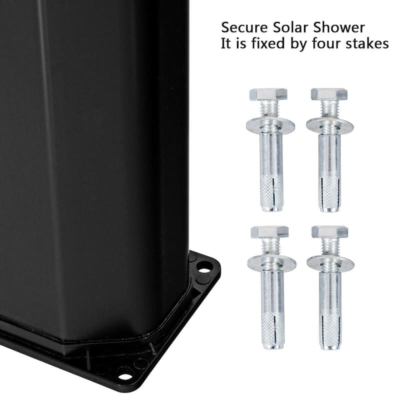 Costway 9.3 Gallon Outdoor Solar Heating Shower 7.2Ft Adjustable