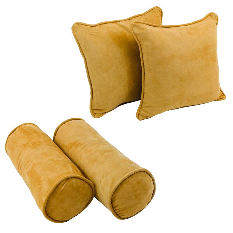 Blazing Needles Microsuede Throw Pillow Set (Set of 4) - Lemon