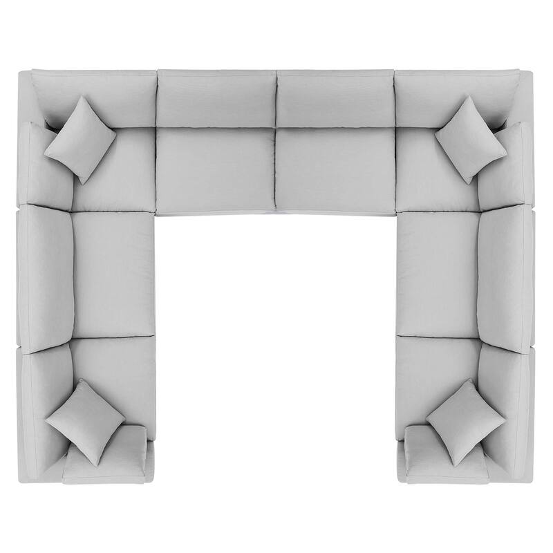 Commix 8-Piece Down Filled Overstuffed Sectional Sofa