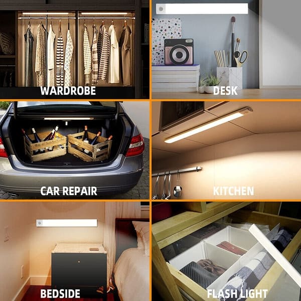 Under Cabinet Lamp PIR Motion Sensor LED Dimmable Rechargeable Night Light Stair