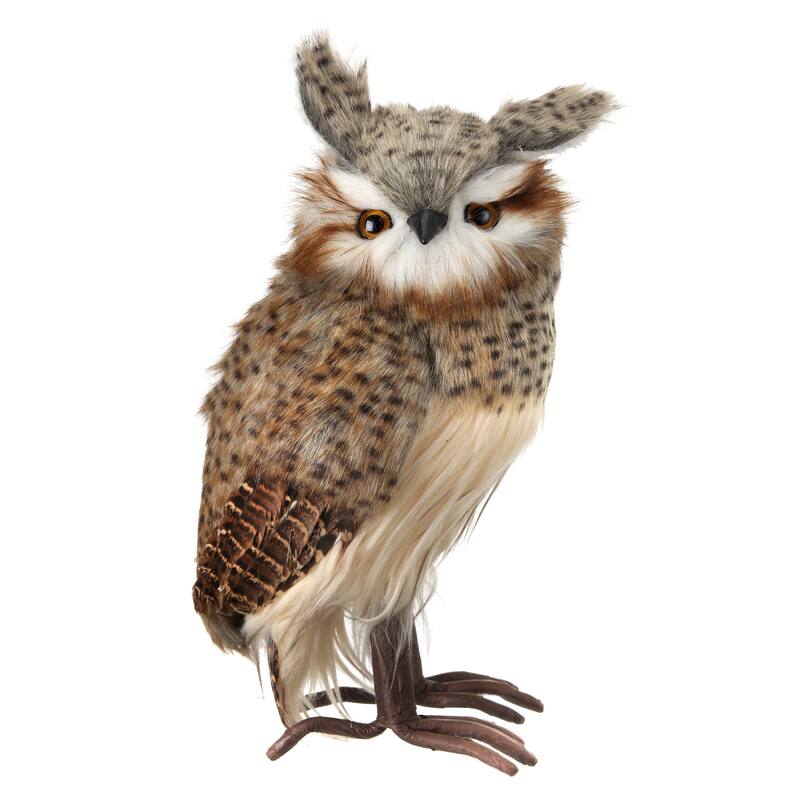 10.5" Standing Speckled Hoot Owl - 10.5