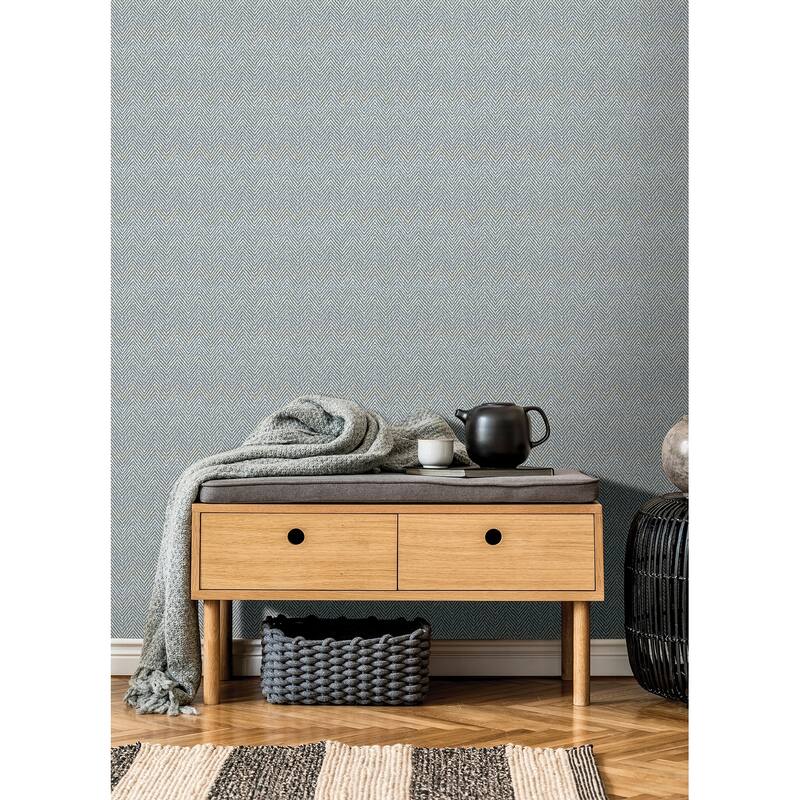 Scott Living Alden Grey Blue Peel and Stick Wallpaper